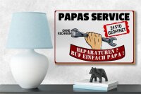 Holzschild Spruch 18x12 cm Papas Service ohne Rechnung