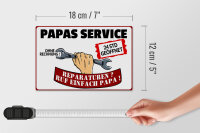 Holzschild Spruch 18x12 cm Papas Service ohne Rechnung