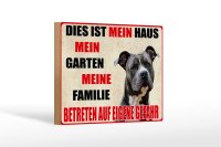Holzschild Hinweis 18x12 cm Hund dies ist mein Haus Garten