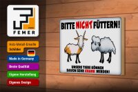 Holzschild Hinweis 18x12 cm bitte nicht füttern Tiere krank