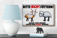 Holzschild Hinweis 18x12 cm bitte nicht füttern Tiere krank
