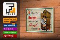 Holzschild Spruch 18x12 cm wenns Arscherl brummt