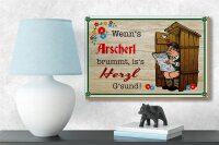 Holzschild Spruch 18x12 cm wenns Arscherl brummt