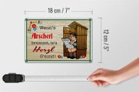Holzschild Spruch 18x12 cm wenns Arscherl brummt