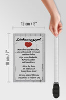 Holzschild Spruch 12x18 cm Liebesrezept nehme 2 Menschen