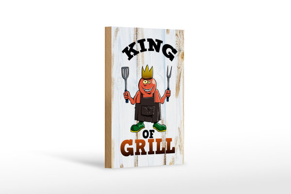 Holzschild Hinweis 12x18 cm King of Grill