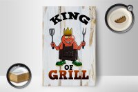 Holzschild Hinweis 12x18 cm King of Grill