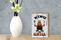 Holzschild Hinweis 12x18 cm King of Grill