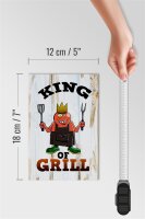 Holzschild Hinweis 12x18 cm King of Grill