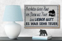 Holzschild Spruch 18x12 cm beschütze dieses Haus vor Sturm