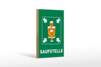 Holzschild Alkohol 12x18 cm Saufstelle Biergläser Bier