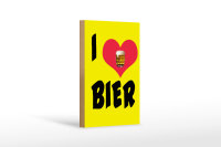 Holzschild Alkohol 12x18 cm I love Bier