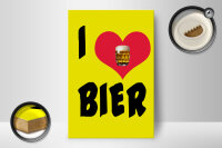 Holzschild Alkohol 12x18 cm I love Bier