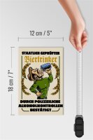 Holzschild Alkohol 12x18 cm staatlich geprüfter Biertrinker