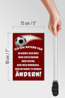 Holzschild Spruch 12x18 cm ich bin Bayern Fan Fußball
