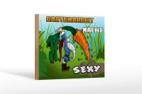 Holzschild Spruch 18x12 cm Gartenarbeit macht sexy