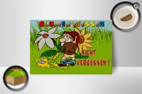 Holzschild Spruch 18x12 cm Blumen gießen nicht vergessen
