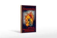 Holzschild Spruch 12x18 cm Feuerwehr wenn Job einfach...