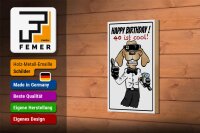 Holzschild Spruch 12x18 cm Happy Birthday 40 is cool