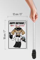 Holzschild Spruch 12x18 cm Happy Birthday 40 is cool