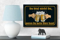 Holzschild Alkohol 18x12cm du nicht du wenn kein Bier hast