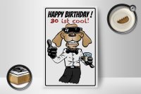Holzschild Spruch 12x18cm Happy Birthday 30 is cool