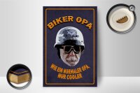 Holzschild Spruch 12x18 cm Biker Opa wie ein normaler Opa