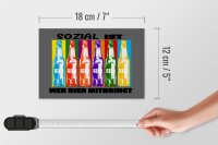 Holzschild Alkohol 18x12cm sozial ist wer Bier mitbringt
