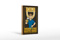 Holzschild Alkohol 12x18cm Bier immer eine gute Idee