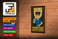 Holzschild Alkohol 12x18cm Bier immer eine gute Idee