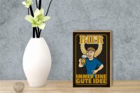 Holzschild Alkohol 12x18cm Bier immer eine gute Idee