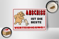 Holzschild Spruch 18x12cm Anschiss ist beste Verteidigung