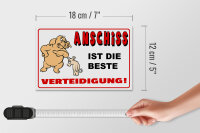 Holzschild Spruch 18x12cm Anschiss ist beste Verteidigung
