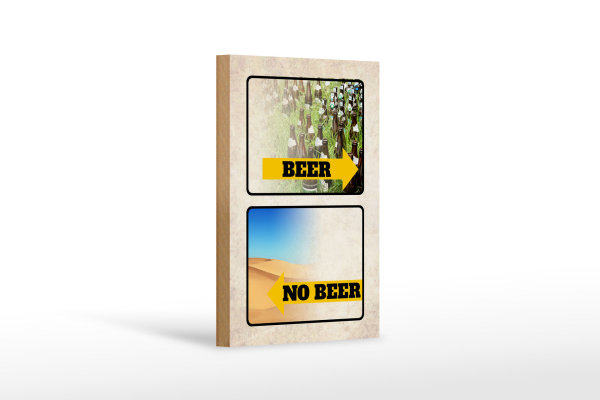 Holzschild Alkohol 12x18cm Bild Beer No Beer Bier