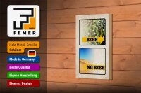 Holzschild Alkohol 12x18cm Bild Beer No Beer Bier