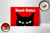 Holzschild Spruch 18x12cm Kami - Katze