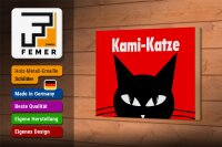 Holzschild Spruch 18x12cm Kami - Katze