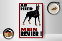 Holzschild Hinweis 12x18cm ab hier mein Revier Hund
