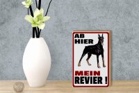 Holzschild Hinweis 12x18cm ab hier mein Revier Hund