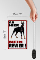 Holzschild Hinweis 12x18cm ab hier mein Revier Hund