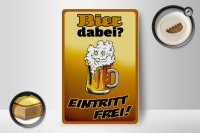 Holzschild Alkohol 12x18 cm Bier dabei Eintritt frei