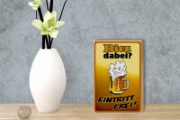 Holzschild Alkohol 12x18 cm Bier dabei Eintritt frei