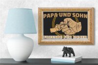 Holzschild Spruch 18x12cm Papa und Sohn Freunde für immer