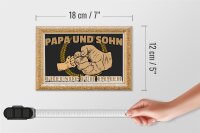 Holzschild Spruch 18x12cm Papa und Sohn Freunde für immer