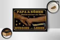 Holzschild Spruch 18x12cm Papa und Söhne nicht immer einer