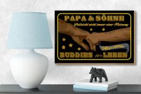 Holzschild Spruch 18x12cm Papa und Söhne nicht immer einer