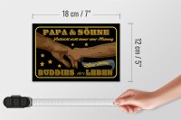 Holzschild Spruch 18x12cm Papa und Söhne nicht immer einer