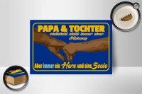 Holzschild Spruch 18x12cm Papa und Tochter ein Herz Seele