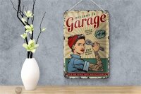 Blechschild Retro 12x18cm Pinup welcome Garage service 24/7