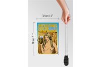 Holzschild Pinup 12x18cm wer Bier trinkt hilft